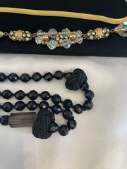 VTG NECKLACE LOT Rhinestones AB Pink Clear Red Black Gold Tone VOGUE NAPIER