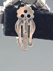 Vintage Weiss Silvertone Rhinestone Square Diamond Shape Clip-On Earrings