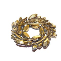 Vintage Mid Century Prong Set Navettes & Aurora Borealis Rhinestone Brooch