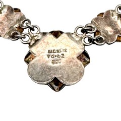 Vintage Taxco Silver Floral Rose Necklace Design 17 Inches Elegant Statement 50g