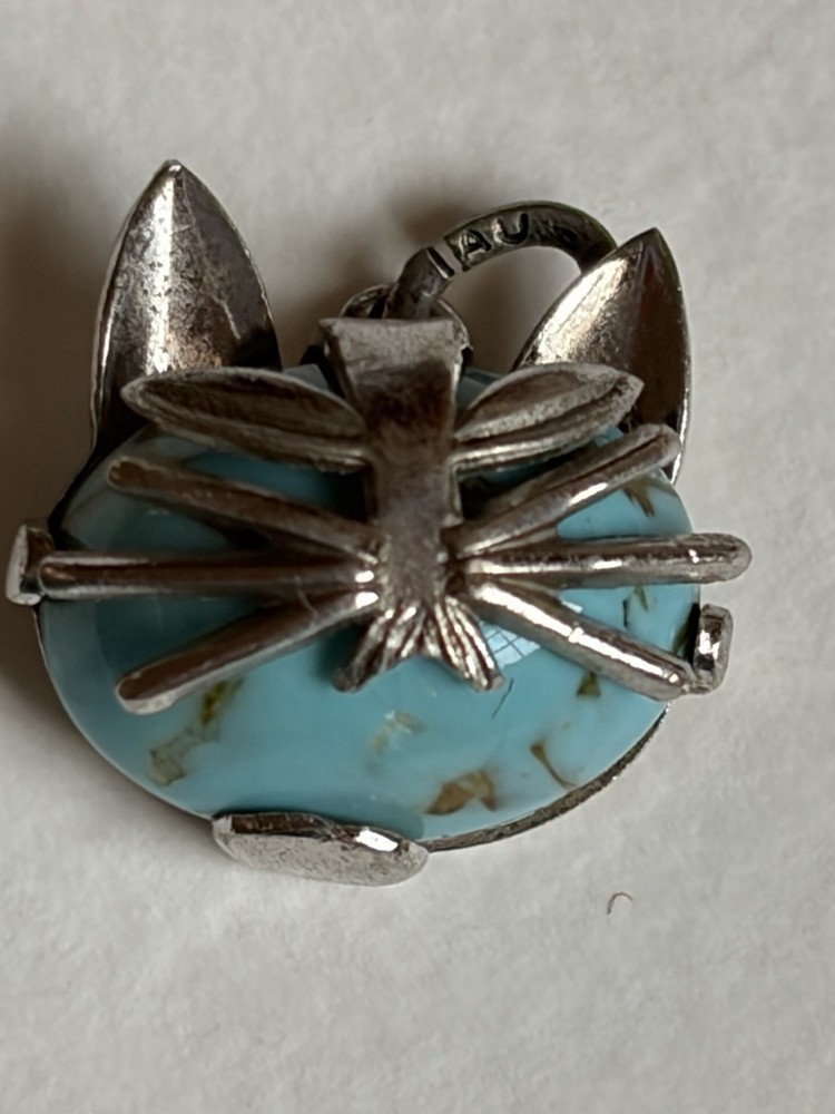 Vintage Sterling Cat Charm Signed Beau