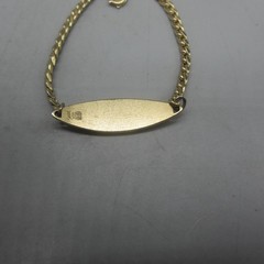 Vintage ID Bracelet Spiedel Marilyn Gold Tone Rhinestone Accent
