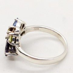 Vintage Luxury RING “Samotsvety”Silver 925 with Bright Stones -size: 7.5US| #127