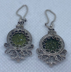 Vintage earrings. USSR porcelain. Hand painted. Enamel.Russian. Finift . 7.36 g.