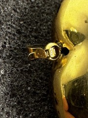Vintage Monet Gold Plated Puffy Heart Pendant Signed •Monet See Description
