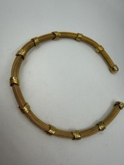 Vintage Necklace Choker Mesh Collar Goldotne 90s Statement thick 15 in