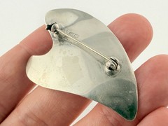 Vintage E Dragsted Denmark Sterling Silver Modernist Heart Pin Brooch 12g 2 Inch