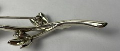 CORO Pink Rhinestone Flower Pin Silver Tone Nature Garden Trees Floral Read Desc