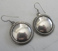 STERLING DANGLE EARRINGS, 1 3/4 by 1 1/8 INCHES, 14 GRAMS