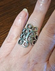 Vintage Mexico Sterling Handmade Wire Swirl Ring Size 6.5 See Pics/Description