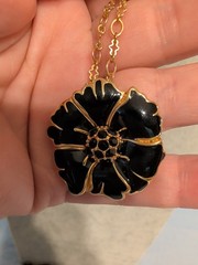 Vintage Necklace Lot Of 3 Venetian Glass Enamel Bezel Set Crystal Floral Layer