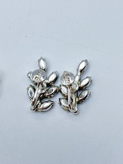Lot Of 3 Vintage Screw Back Earrings BELL, Sterling, Sorrento, Rhinestones