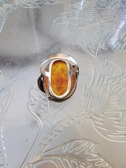 Vintage Sterling Silver Amber Ring/Earrings & Pendant Same Day Shipping Read
