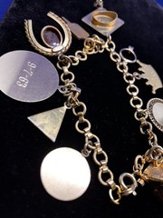 Vintage Story-Telling Charm Bracelet w/ 10 Charms HS College Sororities Wedding