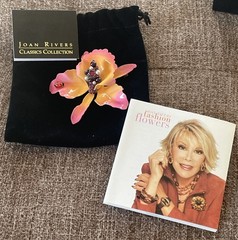 Joan Rivers Fashion Flowers Couture Collection Orchid Pin Brooch Vintage