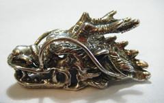 1.25″ Unique Vintage Sterling Silver 3D Dragon Head Tack Pin Very Nice Detail