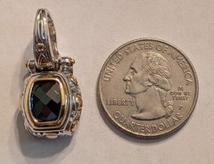 Vintage Renaissance Revival 2-Tone Black Onyx Cubic Zirconia Pendant