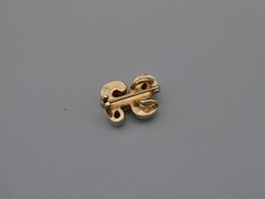 Letter L Convertible 3-in-1 Ring Pendant Brooch 18k GP Rhinestone Sz 6.25 15mm