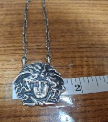 925 Antique Signed Anita Maria Medusa Necklace 18 Inches