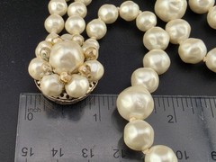 Vintage Graduated Baroque Lucite Pearls 3 Strand Statement 7″ Bracelet