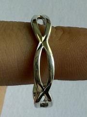 VINTAGE MODERNIST TWIST WEAVE STERLING SILVER RING SZ 11.25, 925 tested