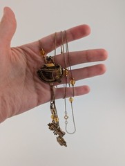 Vintage Marked Korea Dangling Noah’s Ark Animal Charm Beaded Necklace 30in