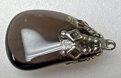 Vintage Tumbled Polished Smoky Quartz Gemstone Pendant Hand Made As Is