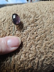 ANTIQUE GOLD FILLED LAPEL STICK PIN Amethyst