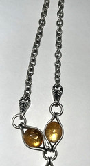 Earth-tone Lia Sophia Yellow Pink Brown Pendant Necklace