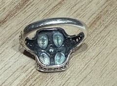 .925 Sterling Silver Vintage Ring ESTATE piece BLUE TOPAZ Antique Style Size 9