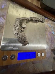 Vintage 900 Silver Bracelet And 800 Brooches