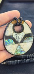 Horn Bone Shell Mother of Pearl Jet Abalone African Tribal Style 24″ L Necklace
