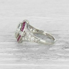 2CT Pear Cut Lab Created Diamond Art Deco Halo Ring 14K Gold Over Vintage Style