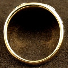 VTG 1980s 18KT HGE CREAM ENAMEL MULTI STONE Dome Cocktail RING Size 10 SIGNED
