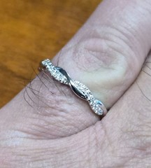 CASTILLNA Half Eternity Twist 925 Sterling Silver & CZ Engagement Ring Size 9