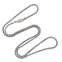 Vintage Italy Sterling Silver 925 2.5mm Rope Chain Necklace 19.5″