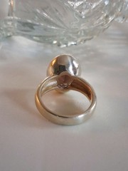 Vintage Designer Oval Cut Smoky Quartz Band Statement Ring Sz 8 Sterling Silver