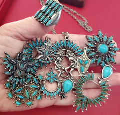 Vintage Southwest Native American Costume Souvenir Wearable Jewelry Lot