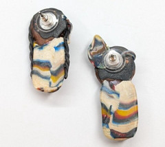 VTG Polymer Clay Native American Indigenous Boy & Girl Pierced Earrings Handmade