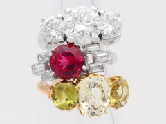 Art Deco 2.05Ct Pink Tourmaline and 0.55Ct Diamond Platinum Ring Circa 1925