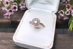 Art Deco Style 2.00Ct Round Lab Created Diamond 14K Rose Gold FN Engagement Ring