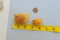 Owl Brooch LOT scatter bird birds pin rhinestone gold tone wire XL13