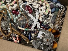 HUGE 5 + Lbs Jewelry WEARABLE Lot Tangled Unsearched VINTAGE ESTATE TREASURE