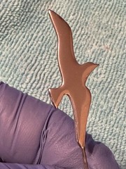Vintage 925 Sterling Silver Seagull Lapel Hat Stick Pin ~ Mid-Century Modernist