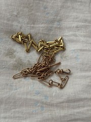 Antique 9K Rose Gold Watch Chain Dog Clip T Bar Trombone Paperclip Link 24g