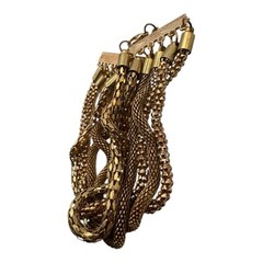 Vintage Multi-Strand Gold-Tone Bracelet – Textured Chain Layers, Toggle Clasp