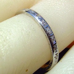 Original EARTH MINED DIAMOND Eternity DECO Band SOLID PLATINUM Anniversary RING