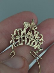 Vintage Sterling Silver 925 Gold Vermeil #1 Grandmother Charm Holder Pendant GUC
