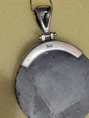 Large Solid Sterling Silver 925 Marcasite Black Onyx Pendant & Earrings