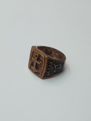 USSR Signet ring with a relief image of an anchor in the center 21 mm Solid en